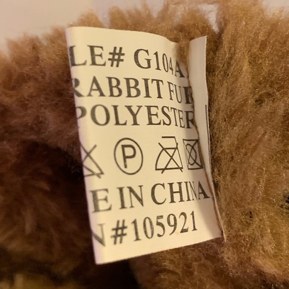 NWOT Genuine Rabbit Fur & faux suede fingerless gloves - Picture 5 of 5